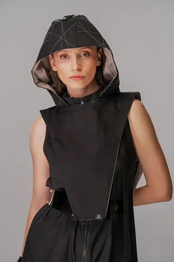 UNISEX BLACK AND GREY HOOD